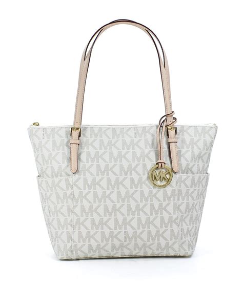 michael kors jet set east west pvc tote bag vanilla|Michael Kors saffiano tote.